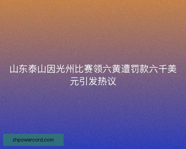 山东泰山因光州比赛领六黄遭罚款六千美元引发热议